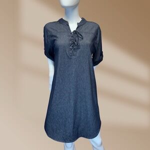 Bobbie Brooks Womens Denim Look Dress Long Tunic Sz X-Large Great With Boots!
